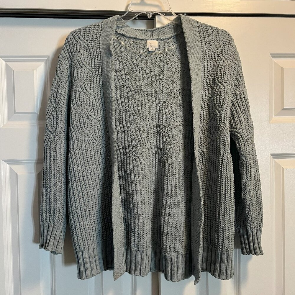 A New Day Womens Blue Knitted Open Front Cardigan Sweater size Small